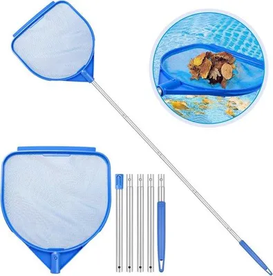 Produktbild von Famanu Schwimmbad-Skimmer mit Teleskopstange - Feinmaschig