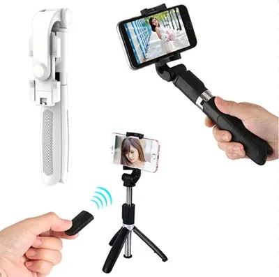 Image de L01s : perche à selfie Bluetooth avec trépied, en alliage plastique, pour iPhone, Samsung et Huawei, blanche