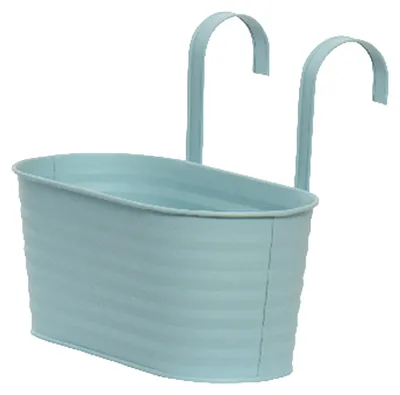 Produktbild von Decoris Pflanzgefas - hangend - Zink - hellblau - 32 x 16 cm
