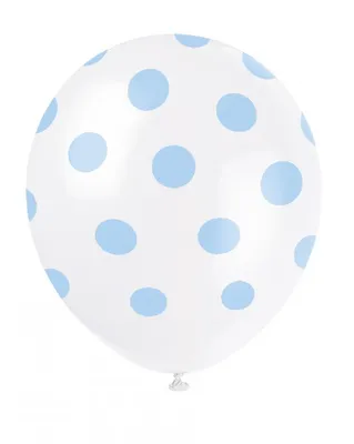 Produktbild von 6 Luftballon mit Punkten hellblau ø 30 cm
