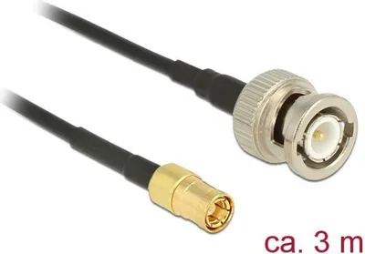 Imagen del producto de DeLOCK, cable de 3 metros, conector BNC/SMB, RG-174, con conectores BNC y SMB, color
