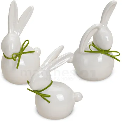 Produktbild von Hasen grüne Schleife 3er Set je 11-14 cm