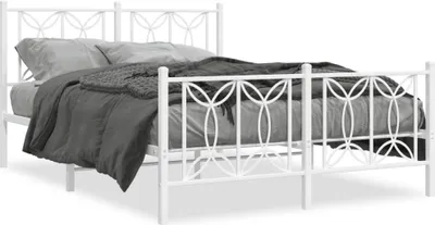 Immagine prodotto di Maison Exclusive - Letto con testiera e pediera in metallo bianco 140x200 cm