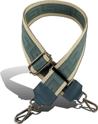 Produktbild von Florence Tragegurt Linienmuster türkis beige Canvas Leder Boho-Gurt D2OGF001JF