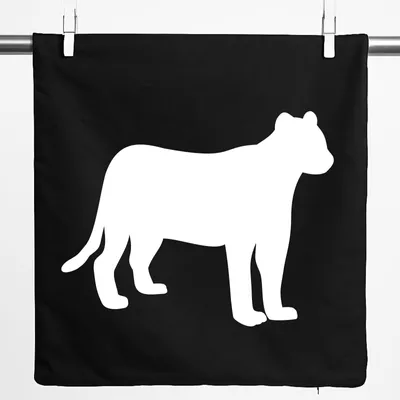 Produktbild von Huuraa Kissenbezug Panther Silhouette 40x40cm Black Baumwolle Dekokissenbezug Geschenkidee