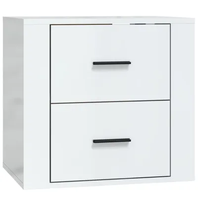 Zdjęcie produktu dla vidaXL Szafka nocna ścienna biały wysoki połysk 50x36x47 cm