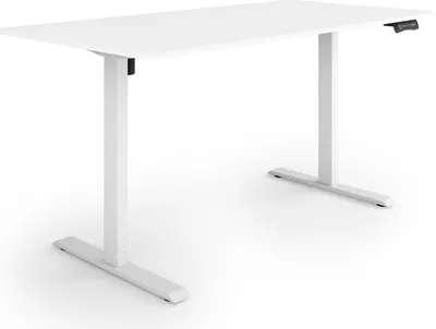 Produktbild von ESMART ETX-121WW 160x80cm Weiß Ergonomischer Steh-Sitz-Schreibtisch Stufenlos elektrisch höhenverstellbar 73,5-123,5 cm 3x Memory Aktivitätserinnerung Soft-Start/Stopp Schnelle Montage