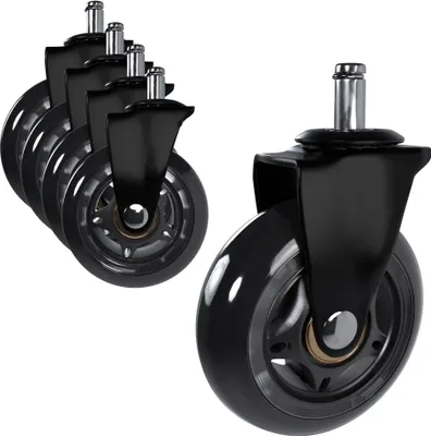 Produktbild von CLP 5er Set Hartbodenrollen schwarz