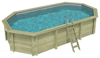 Immagine prodotto di Piscina in legno NEMO 7.3 x 3.97 - H.1.45 m, grigio, Su telaio - senza cementazione