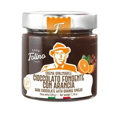 Produktbild von Casa Folino Dunkle Schokolade Aufstrich mit Orange Fondant & Weiße Schokolade
