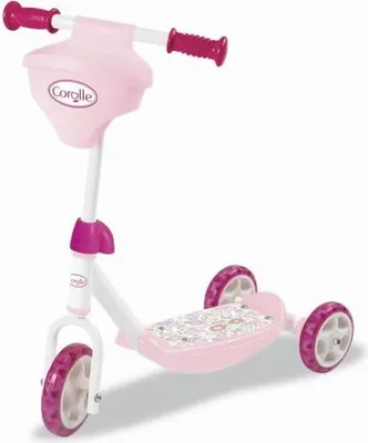 Image de Patinette 3 Roues Enfant Smoby Corolle, Guidon Réglable jusqu'à 67cm, Porte-Poupon Intégré, Dès 3 Ans