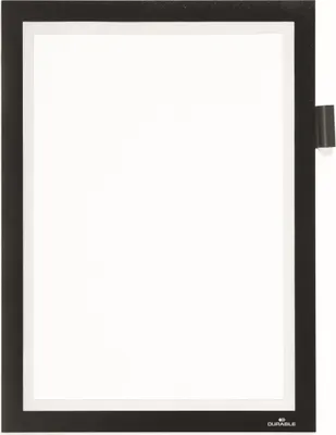 Zdjęcie produktu dla Magnetyczna ramka na znak Duraframe Note A4 samoprzylepna czarna Opakowanie 10 szt