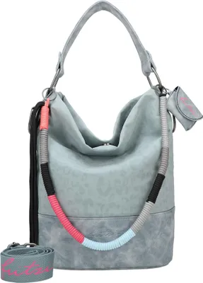 Produktbild von Fritzi aus Preußen Schultertasche Umhängetasche Olga Limited Leo Rainbow Sky Hobo Bag Leo Soft Blue blaugrau