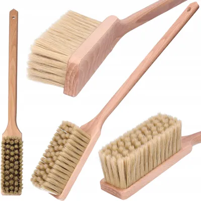 Obrázek produktu pro Dlouhý kartáč na mytí aut 60 cm, přírodní štětiny, dřevěná rukojeť
