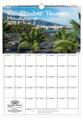 Produktbild von Reisezauber Teneriffa Planer DIN A3 Kalender für 2027 Santa Cruz Urlaub Strand Spanien - Seelenzauber