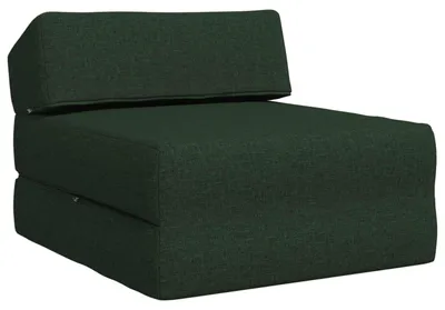 Image de Canapé-lit pliant vidaXL, vert foncé, 60 x 70 x 41 cm, tissu