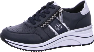 Produktbild von Remonte Damen Sneaker cool und sportlich in Glattleder Reißverschluss D0T04, Größe:38 EU, Farbe:Blau
