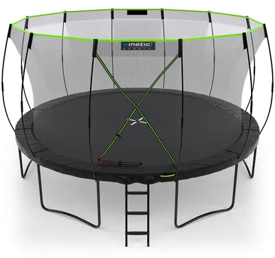 Produktbild von KINETIC SPORTS Trampolin Outdoor 'Ultimate Pro' Ø 244/305/366/427 cm – Gartentrampolin, Kindertrampolin mit Leiter, bis zu 160 kg