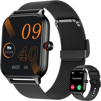 Produktbild von Smartwatch Herren Damen 1,96’’ Fitnessuhr mit Blutdruck, Herzfrequenz, 100+ Sportmodi, IP67 Wasserdicht, Telefonfunktion, Schrittzähler, iOS/Android
