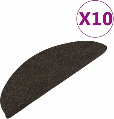 Image de vidaXL Tapis de sol auto-adhésifs 10 pièces noir 56x17x3 cm
