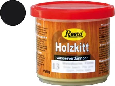 Produktbild von Resto Holzkitt ReparaturpasteSpachtelmasse lackierbar Buche schwarz 200g