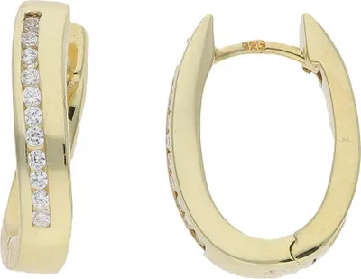 Produktbild von Creolen Silber 925 Gold plattiert Zirkonia JL30-06-4429 JuwelmaLux
