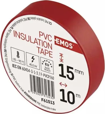 Immagine prodotto di Nastro isolante Emos in PVC 15/10 rosso