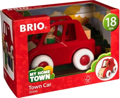 Produktbild von BRIO My Home Town Rotes Stadtauto, 3-tlg., Auto, Kinderspielzeug, Holzspielzeug, Holz Spielzeug, 30346