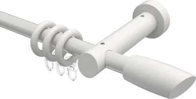 Produktbild von Interdeco Gardinenstange / Vorhangstange Weiß, Typ Talena Etta (Ellipse Schräge), 20 mm Ø 1-läufig, 420 cm