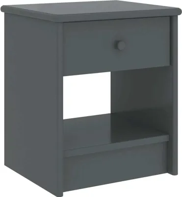 Obrázek produktu pro Noční stolek tmavě šedý 35 x 30 x 40 cm masivní borové dřevo