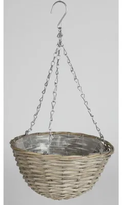 Produktbild von Blumenampel Übertopf zum Aufhängen 30 x 16cm Pflanzenkorb Weide rund