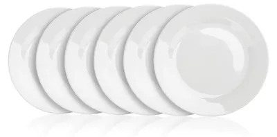 Produktbild von BANQUET Set flacher Porzellanteller BASIC 24 cm, 6 Stück, weiß