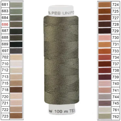 100m / 1 Spule Unipoly 120 TEX14x2 Polyester braunoliv