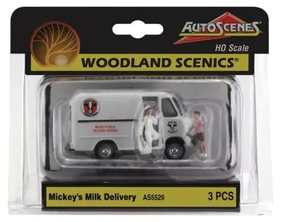 Milchwagen mit Milchmann Figur Spur H0 1:87