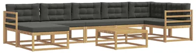 Produktbild von vidaXL Outdoor-Sofagarnitur 8 pcs Weiß und Anthrazit