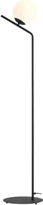 Immagine prodotto di Lampada da terra in vetro metallo E27 Altezza 161 cm paralume a sfera bianco nero Lampada da terra moderna