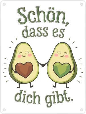Produktbild von Avocado Herzkerne Metallschild in 15x20 cm Schön dass es Dich gibt
