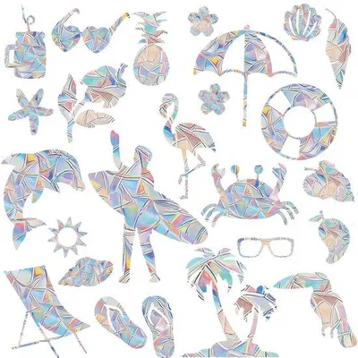 Produktbild von Regenbogenfolie Fenstersticker 25 Stück Sommerdeko