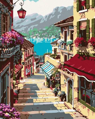 Produktbild von Diamondi - Diamond painting - STÄDTCHEN, 40X50 cm, mit Keilrahmen (bereits gespannt)