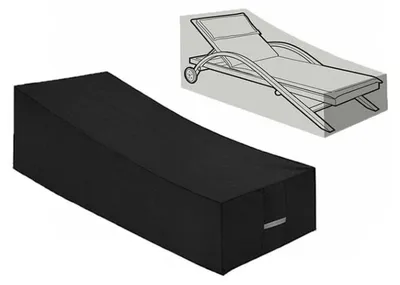 Produktbild von Schutzhülle, wasserdicht, winddicht, UV-beständig, 210D Oxford-Gewebe, Sonnenliegenabdeckung (210 x 75 x 40/80 cm) – Schwarz