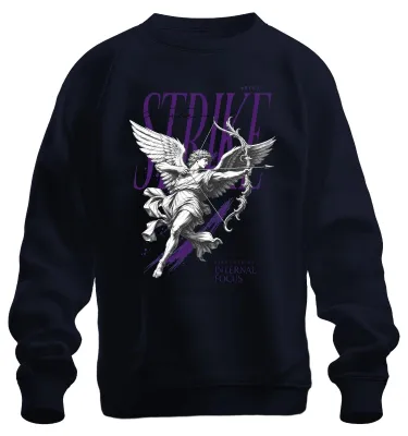 Imagen del producto de Camiseta de punto con capucha, diseño "Archer Angel", estilo "Amor", color azul marino, talla L