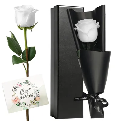 Image de Solidchoice - Conservez la rose blanche dans sa boîte cadeau pour l'offrir en cadeau