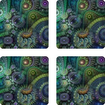 Produktbild von Bertoni 4er-Set quadratische Tischsets - Langlebige, praktische und stilvolle 12x12 cm Filz-Platzsets mit HD-Druck - NIRVANA