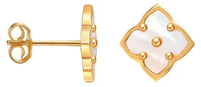 Immagine prodotto di Orecchini a forma di quadrifoglio, placcati in oro, marca Bibei, modello BIPE089, per donna