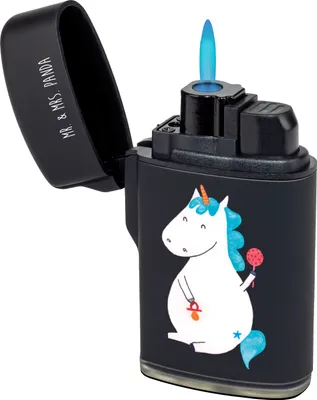 Produktbild von Mr. & Mrs. Panda Feuerzeug Einhorn Baby - Schwarz - Geschenk, Mutter, Unicorn, Geburtstag, Geburt, zigarettenanzünder, sturmfeuerzeug, Gasfeuerzeug, Einhörner, Feuerzeuge