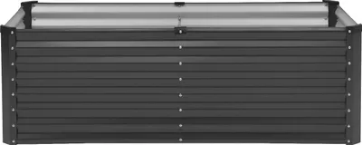 Obrázek produktu pro SucceBuy kovový vyvýšený záhon, 1,8 x 0,9 x 61 cm, pozinkovaný truhlík pro venkovní použití, s otevřeným dnem, velký záhon pro zeleninu, květiny, bylinky, sukulenty, tmavě šedý