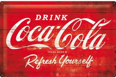 Obrázek produktu pro Nostalgic-Art - Plechový talíř 40 x 60 cm - Coca-Cola - Logo Red Refresh Yourself