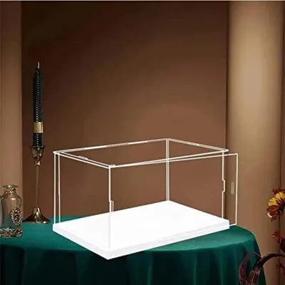 Produktbild von Weiße Holz Sammlervitrine, doppelt beschichtet, hochtransparent, 25 cm Tiefe