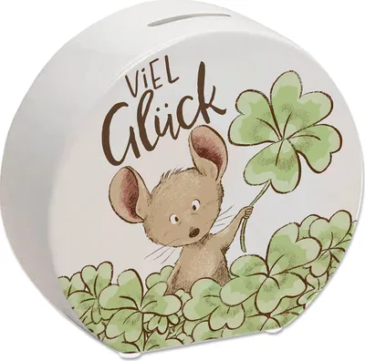 Produktbild von Viel Glück Spardose mit einer kleinen Maus