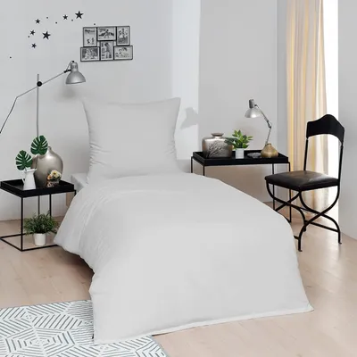 Produktbild von Brielle Bettwäsche Set aus 100% Baumwolle  135 x 200 cm Weiß